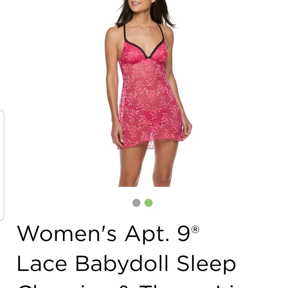 Lace Babydoll sleep chemise and thong